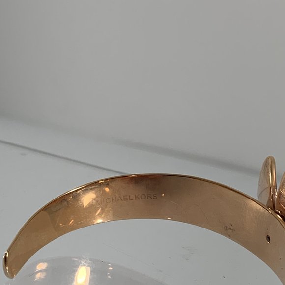 Michael Kors Open Cuff Bracelet Flower Power Rose Gold Stainless Steel - Picture 6 of 8